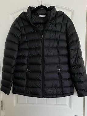 Charter Club Black Down Hooded Puffer Jacket